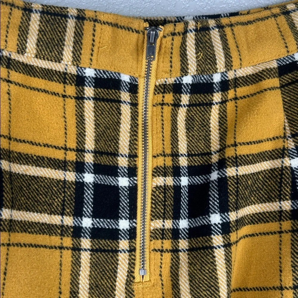 No Boundaries Y2K 90's Yellow Black‎ Plaid Clueless Cher Mini Skirt Size Large
